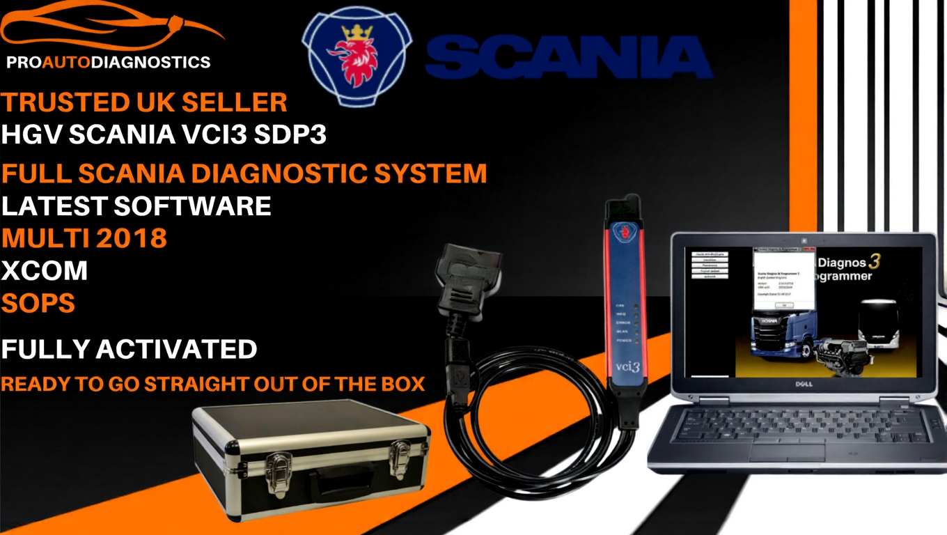 HGV Scania Diagnostics Kit – VCI3 SDP3 with Laptop