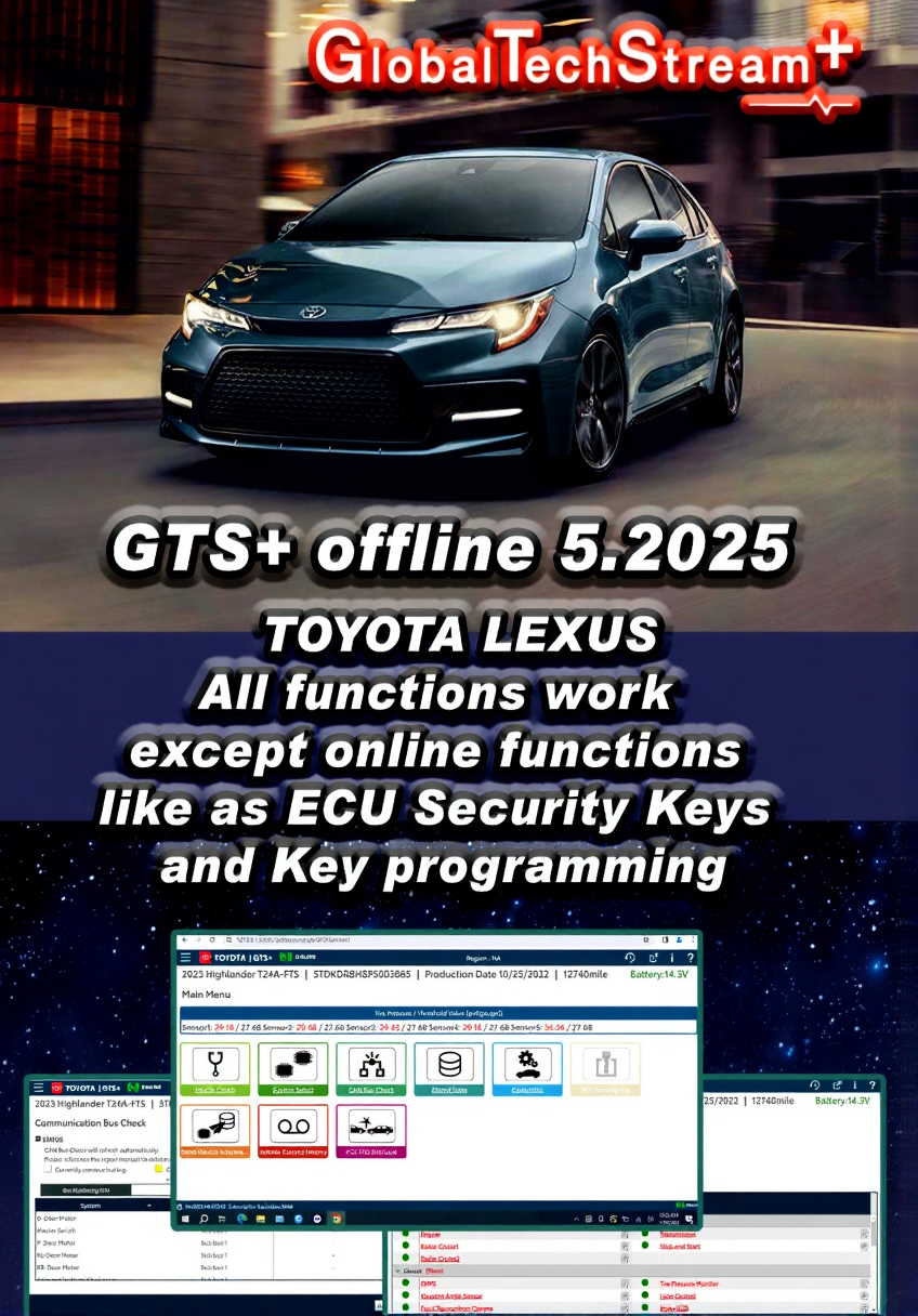 Toyota Lexus Diagnostic Tool – GTS+ Offline 5.2025 | Remote Install