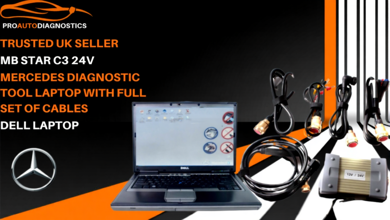 MB STAR C3 24v MERCEDES DIAGNOSTIC TOOL LAPTOP WITH FULL SET OF CABLES